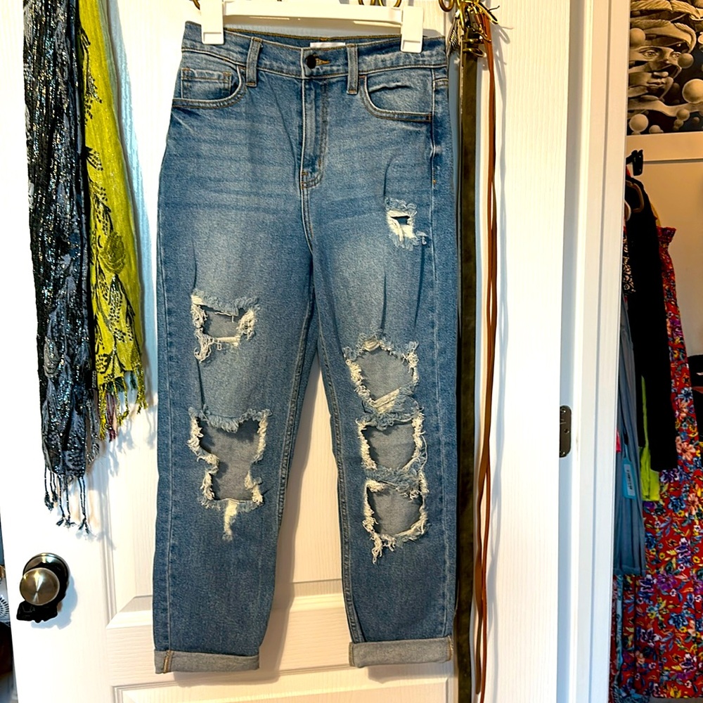 Distressed Mom Jeans